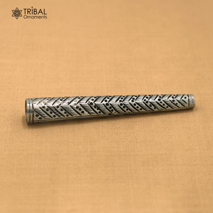925 sterling silver chitai work flower design hukka pipe vintage style cigarette pipe art899