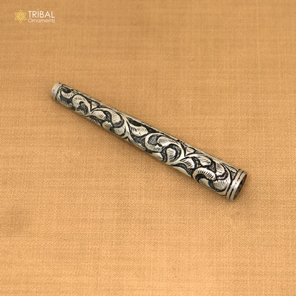 925 sterling silver chitai work flower design hukka pipe vintage style cigarette pipe art899