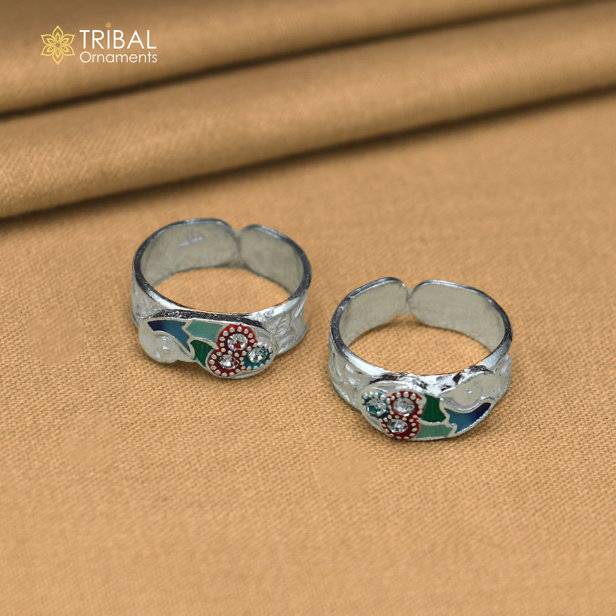925 sterling silver minakari work toering, toe band stylish women's brides jewelry toer160