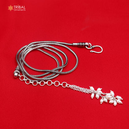 26'' to 30'' 925 Sterling silver adjustable wheat design waist chain vintage design belly chain, Sari chain wch32