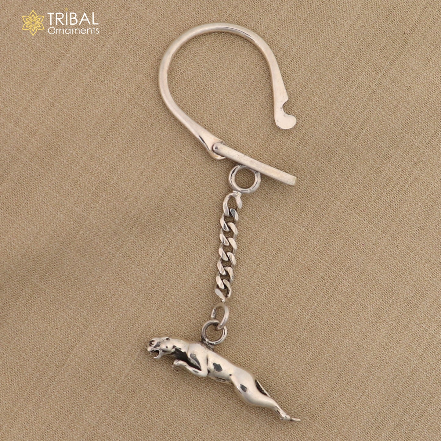 925 Sterling silver handmade unique leopard design solid key chian, stylish royal gifting silver accessories unisex gift, jewelry art kch03