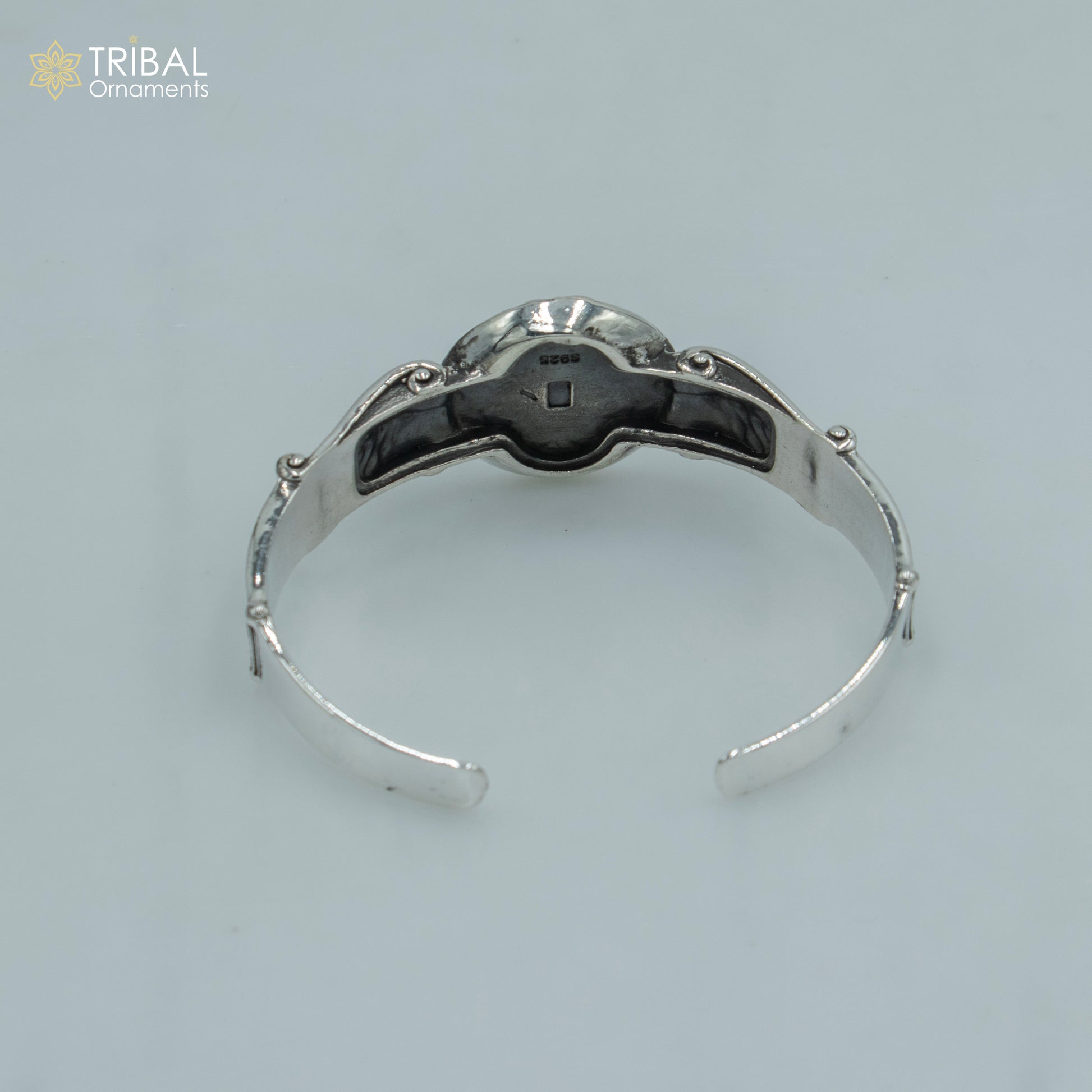 925 sterling silver handmade lord shiva trident design adjustable bangle bracelet kada unisex jewelry cuff243 - TRIBAL ORNAMENTS