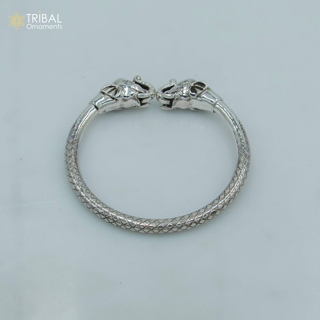 925 sterling silver handmade Elephant design bangle bracelet kada nsk887 - TRIBAL ORNAMENTS