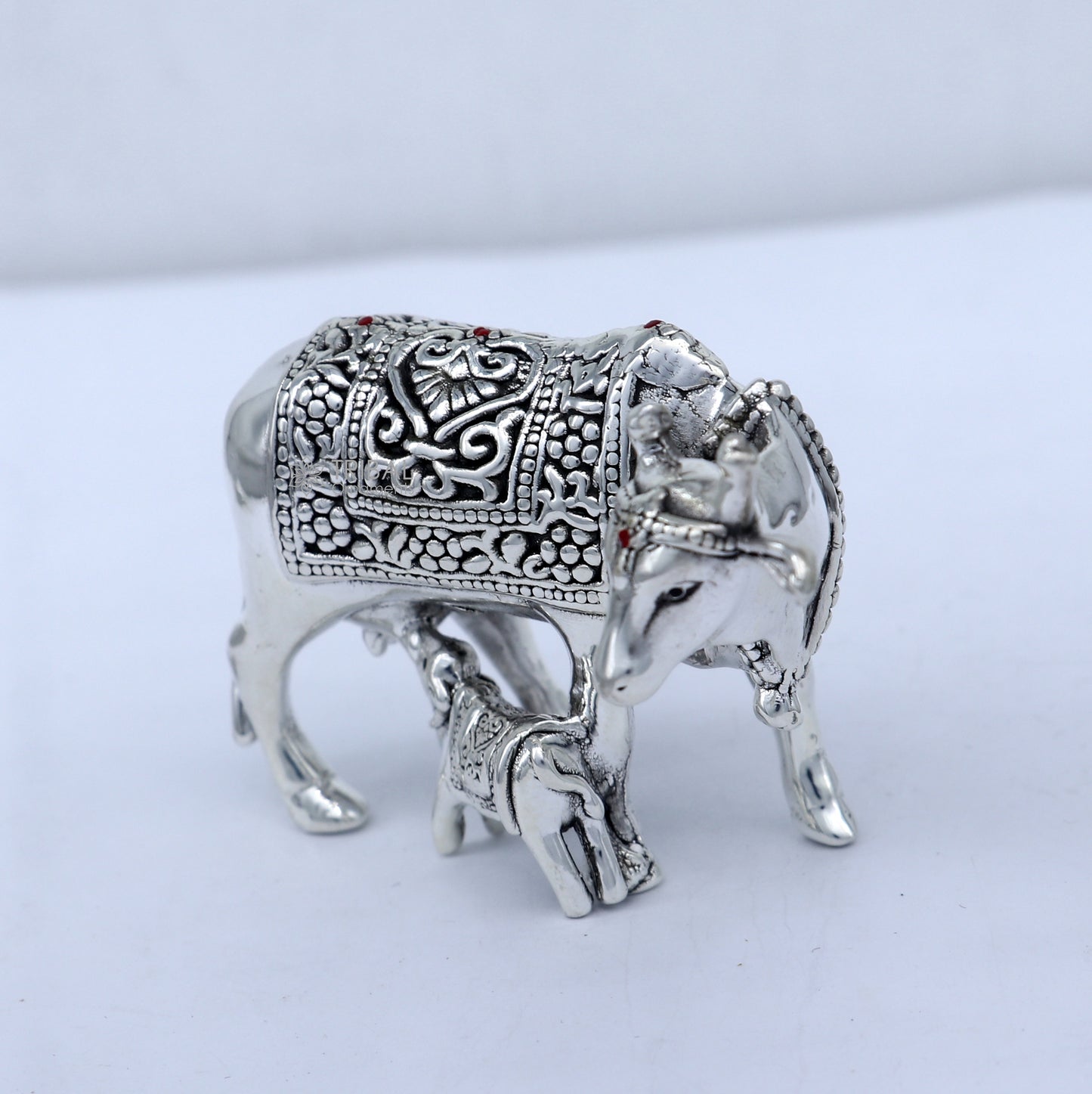 925 sterling silver Kamdhenu cow, deity's cow, wishing cow, silver worshipping article for wealth and prosperity art789