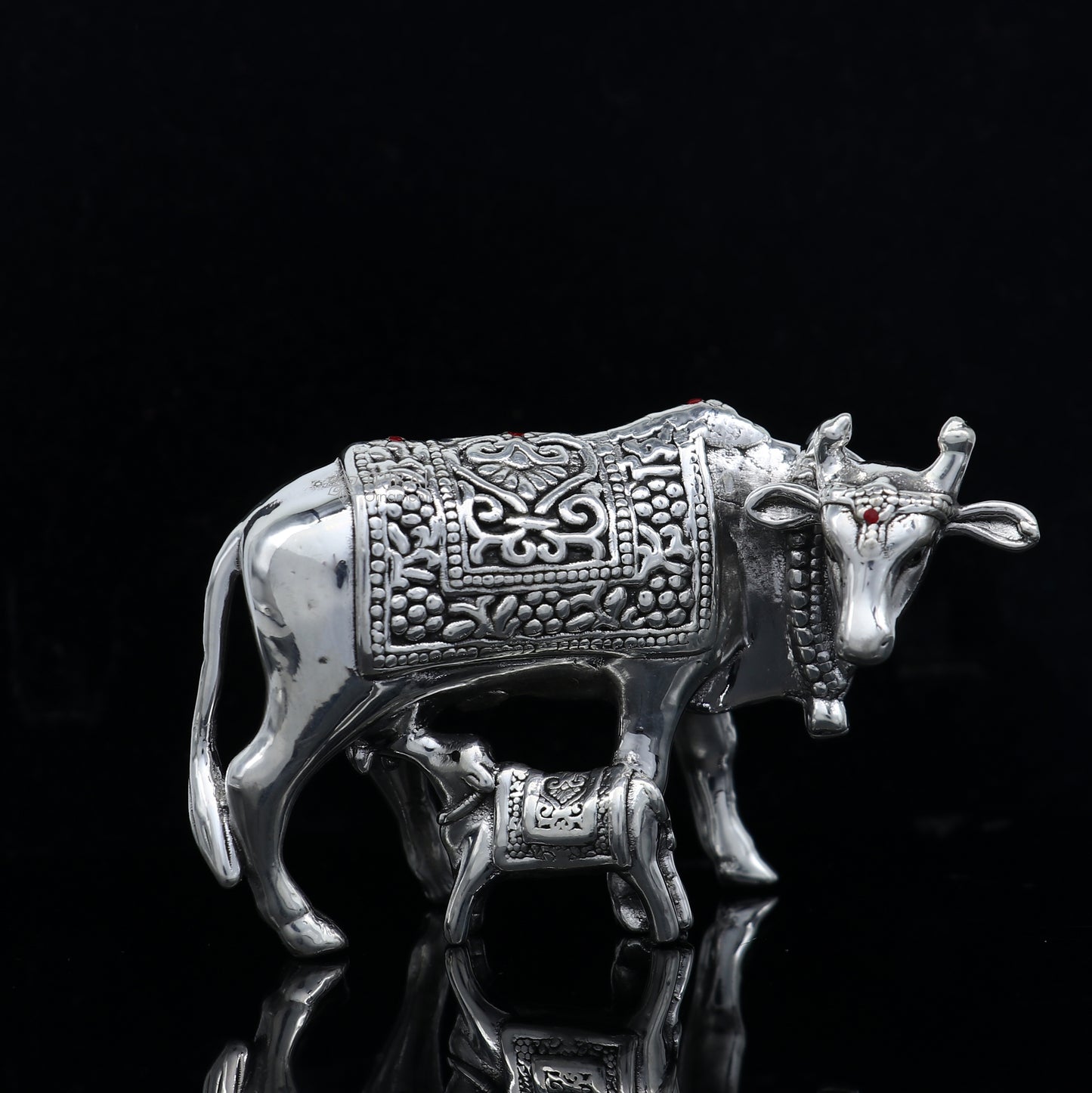 925 sterling silver Kamdhenu cow, deity's cow, wishing cow, silver worshipping article for wealth and prosperity art789