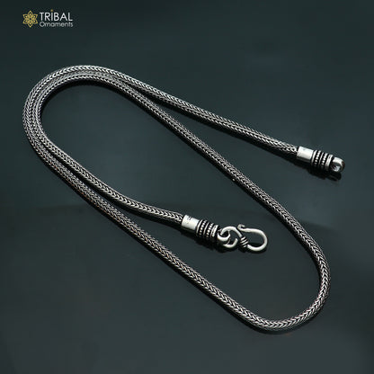 925 sterling silver solid stylish wheat chain necklace best gifting jewelry ch653
