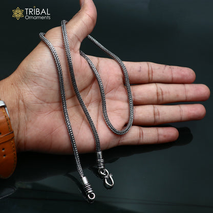 925 sterling silver solid stylish wheat chain necklace best gifting jewelry ch653