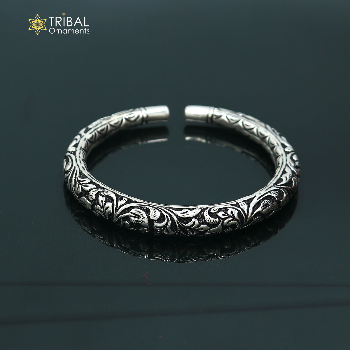 925 Sterling silver chitai work customized bangle cuff kada unisex personalized tribal jewelry nsk972