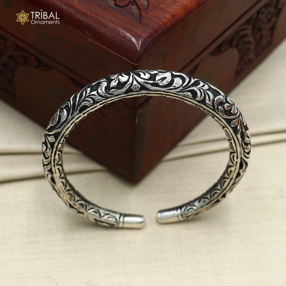 925 Sterling silver chitai work customized bangle cuff kada unisex personalized tribal jewelry nsk972