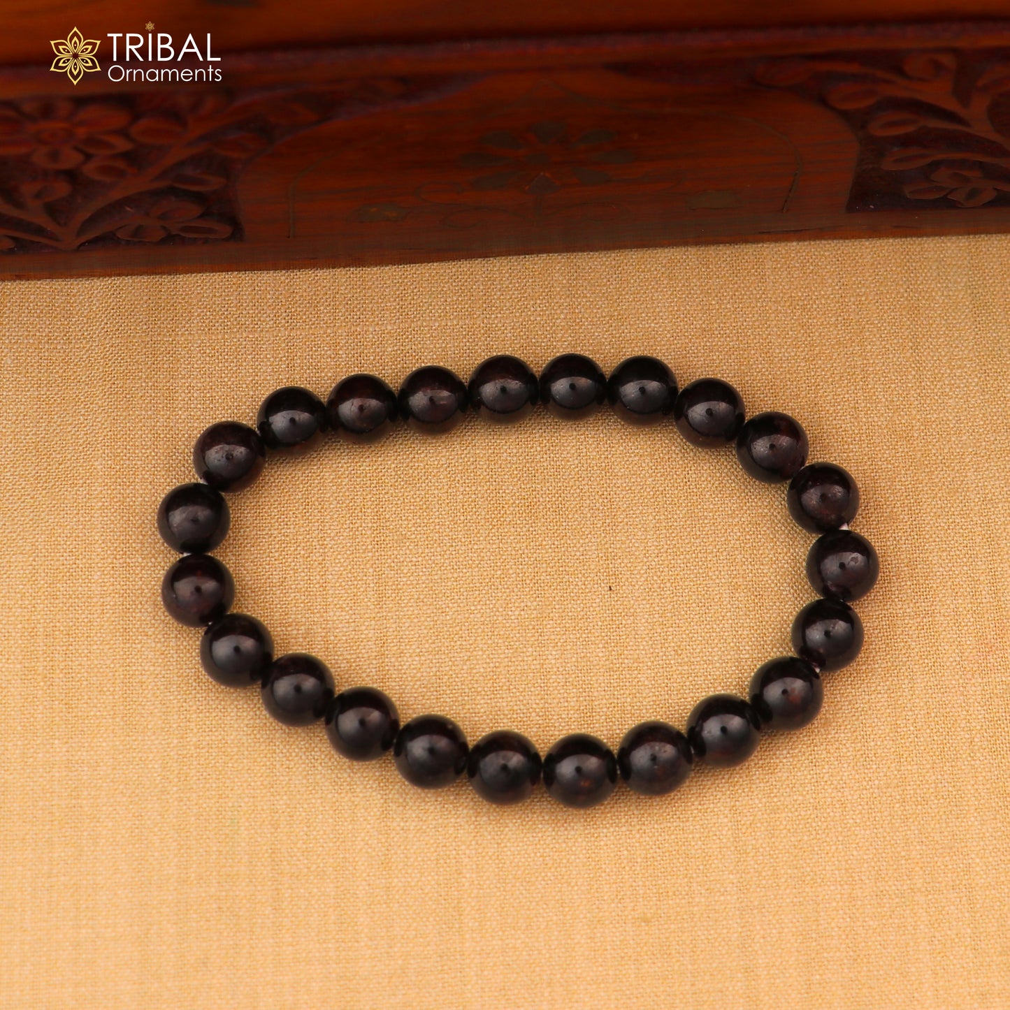 8 MM  natural red garnet stone beaded handmade bracelet, customized unisex Jewelry stnbr169