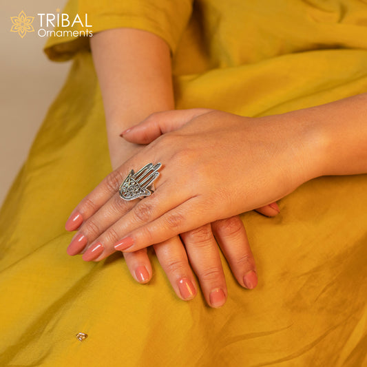 925 sterling silver hand design stylish ring Jewelry sr773 - TRIBAL ORNAMENTS