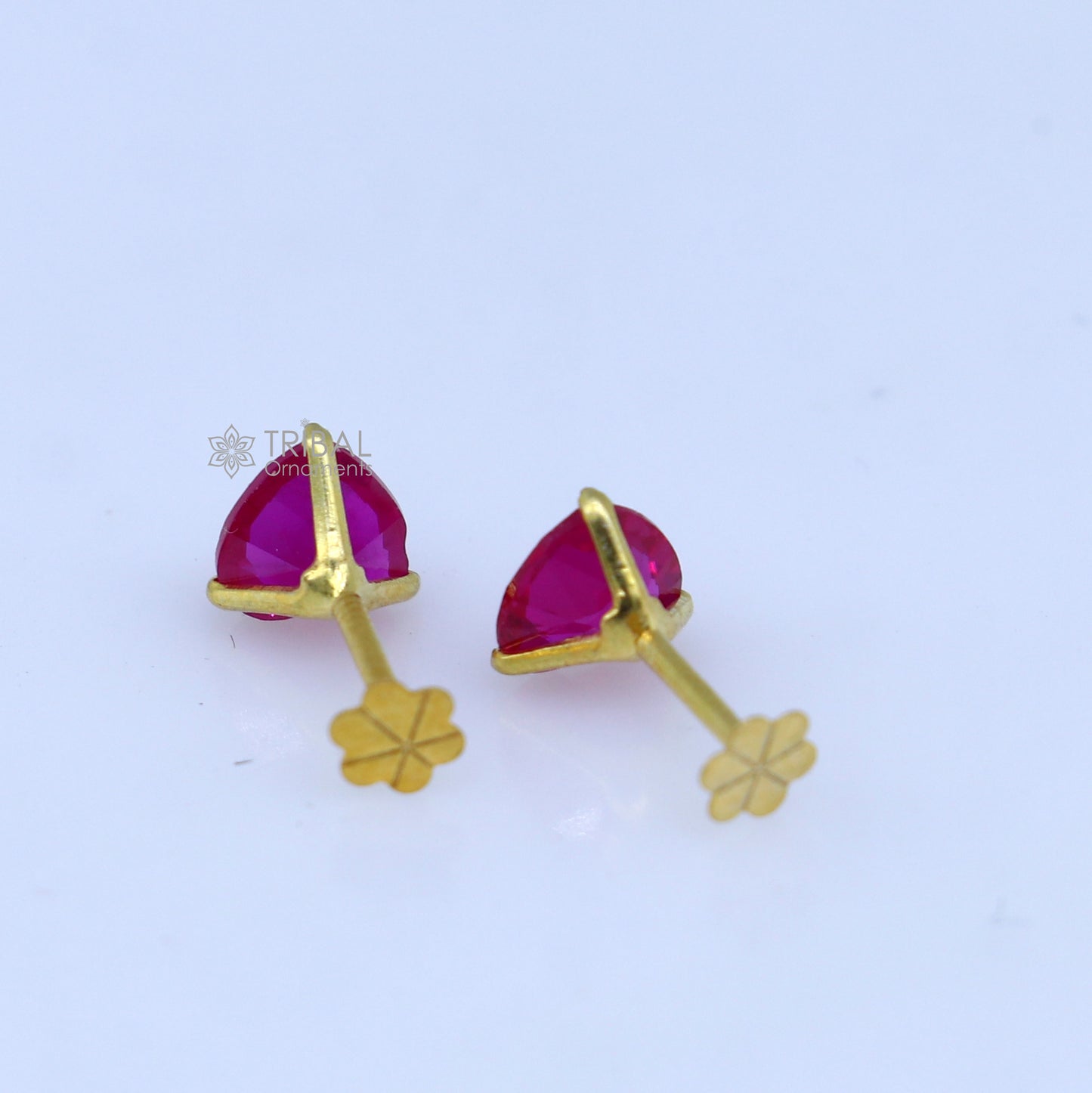 14Kt yellow gold pink diamond stud earring for unisex er190