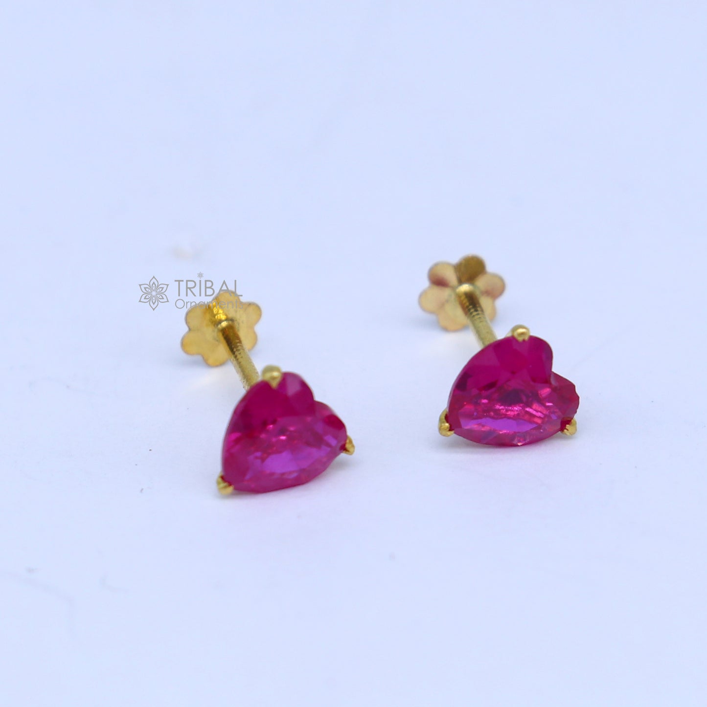 14Kt yellow gold pink diamond stud earring for unisex er190