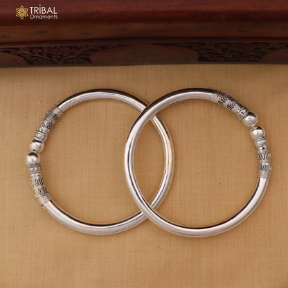 Sterling silver vintage ankle bracelet featuring intricate design and customizable details, jewelry by TRIBAL ORNAMENTS.