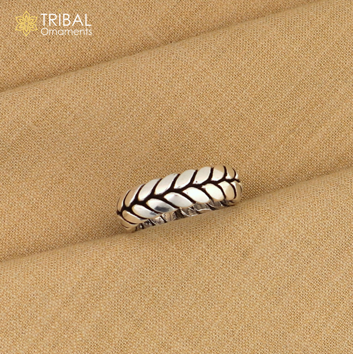 925 sterling silver wheat design stylish ring unisex Jewelry sr786