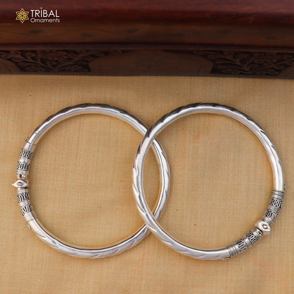 Sterling silver vintage ankle bracelet with intricate design, customized foot jewelry by TRIBAL ORNAMENTS.
