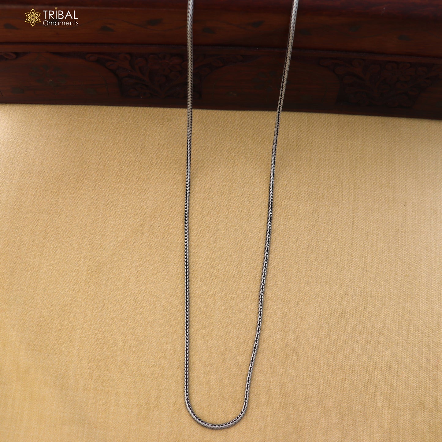 Sterling silver adjustable wheat design waist chain by TRIBAL ORNAMENTS, vintage belly chain with intricate detailing and vintage style.