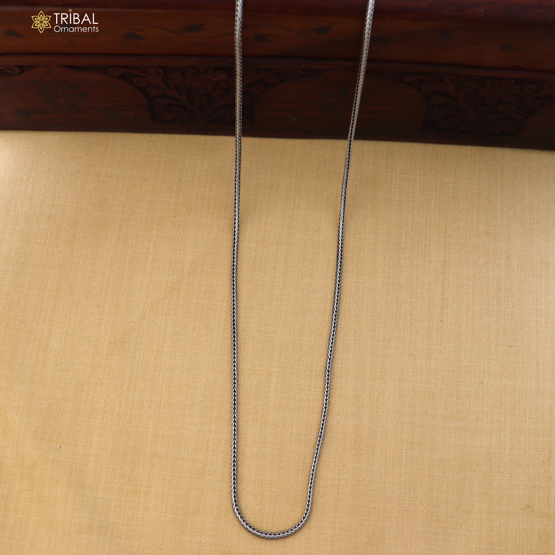 Sterling silver adjustable wheat design waist chain by TRIBAL ORNAMENTS, vintage belly chain with intricate detailing and vintage style.