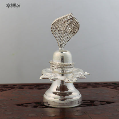 925 sterling silver Lord Shiva Lingam Jalheri for temple puja, detailed religious worshipping article by TRIBAL ORNAMENTS