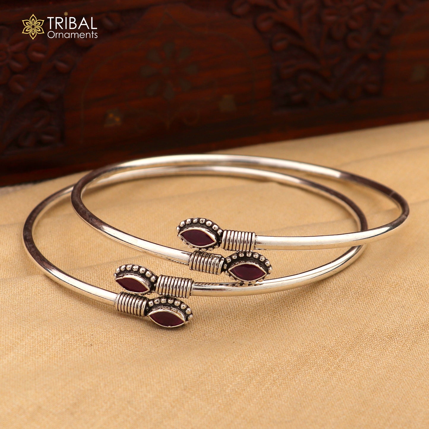 925 sterling silver vint design pink stone customized foot bracelet anklet kada  ethnic jewelry nsfk140