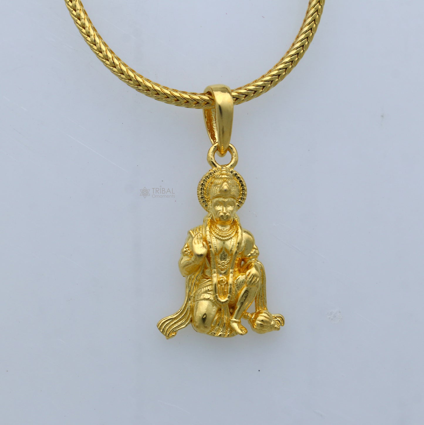 925 sterling silver gold polished Lord Hanuman divine pendant nsp899