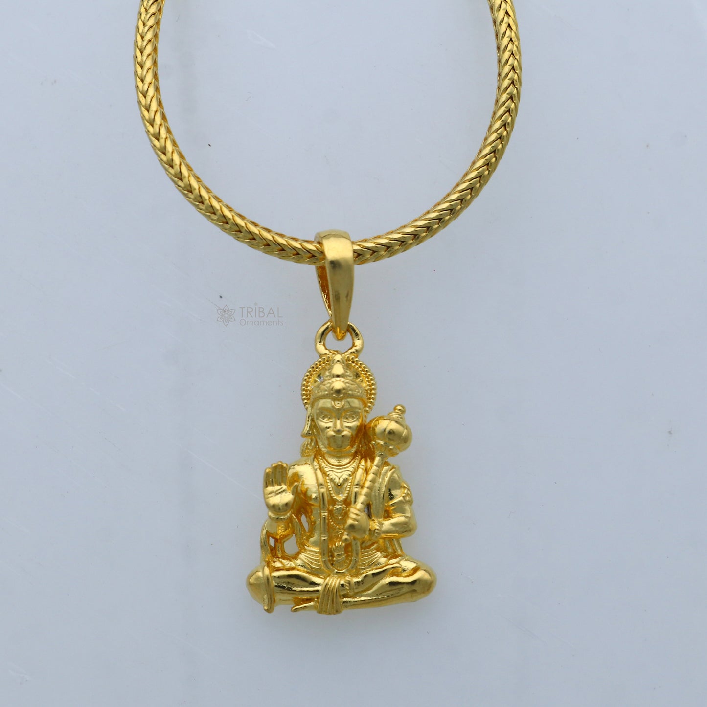 925 sterling silver gold polished Lord Hanuman ji divine pendant nsp905