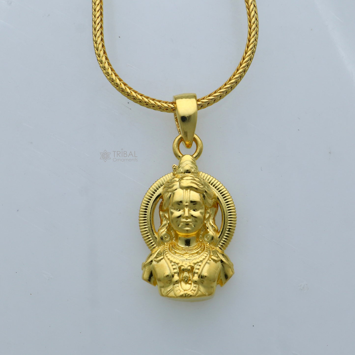 925 sterling silver gold polished Lord Rama lalla divine pendant nsp913