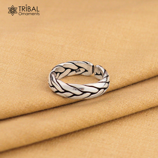 925 sterling silver twisted design stylish ring unisex Jewelry sr808