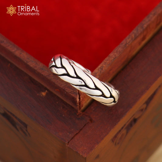 925 sterling silver twisted design stylish ring unisex Jewelry sr808