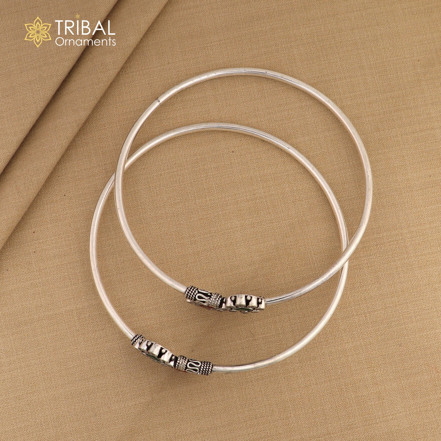 925 sterling silver squire design red or green  stone customized foot bracelet anklet kada  ethnic jewelry nsfk138