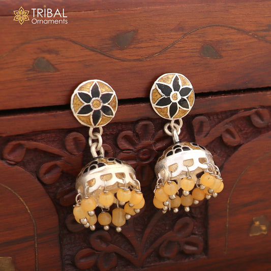 925 sterling silver stylish minakari design jumka earring er225