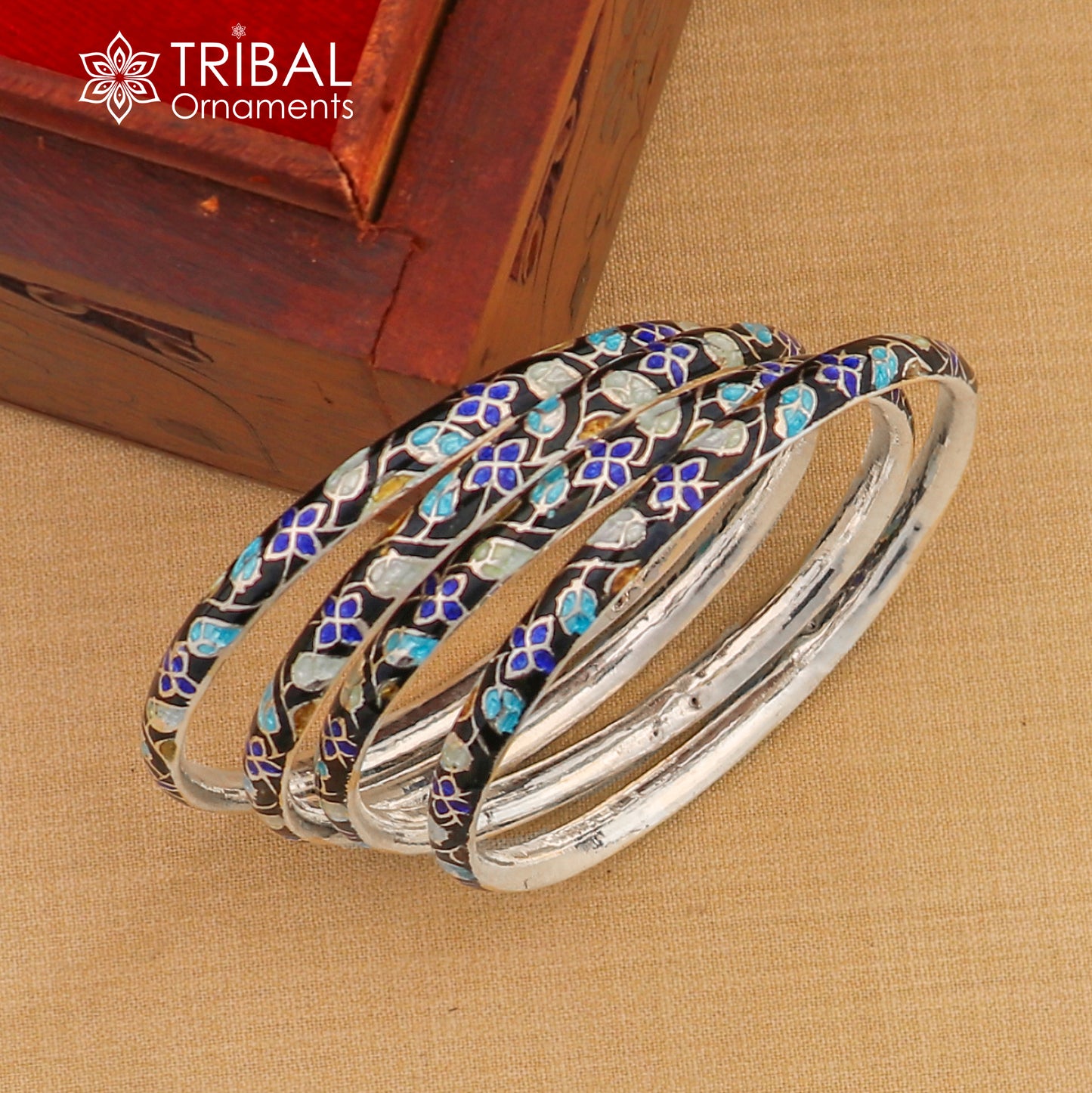 925 sterling silver handcrafted color enamel bangles bracelet, best brides jewelry vintage antique style wrist jewelry nba443