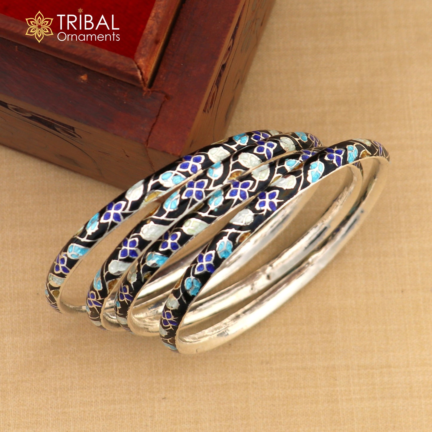 925 sterling silver handcrafted color enamel bangles bracelet, best brides jewelry vintage antique style wrist jewelry nba443