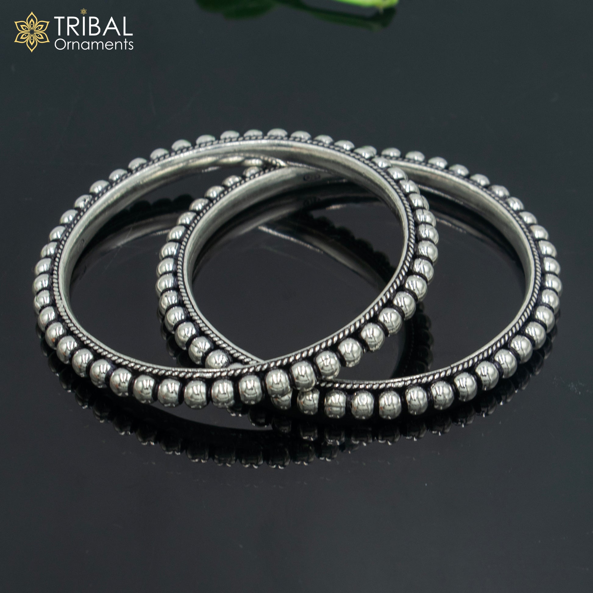925 sterling silver handmade beaded bangle bracelet women jewelry ba441 - TRIBAL ORNAMENTS