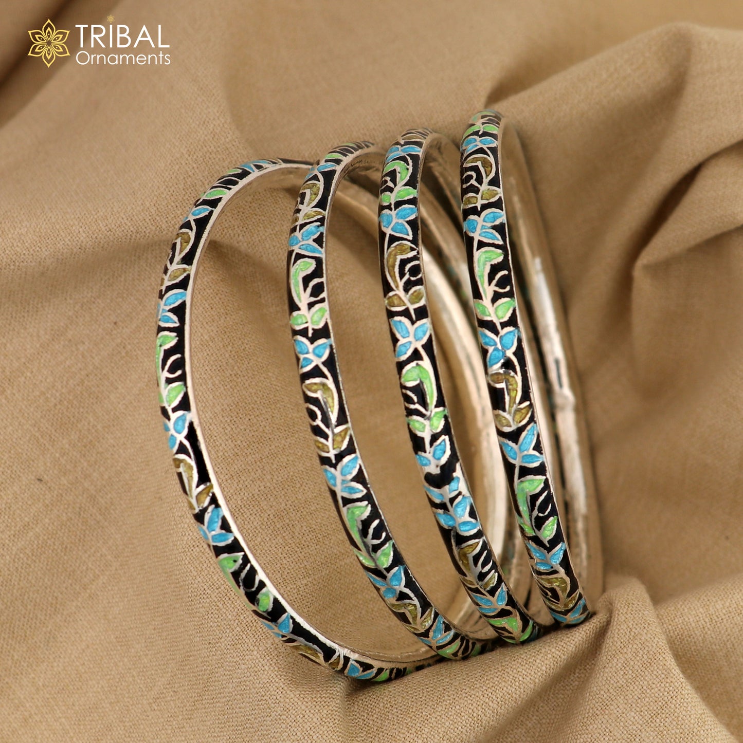 925 sterling silver handcrafted color enamel bangles bracelet, best brides jewelry vintage antique style wrist jewelry  nba444