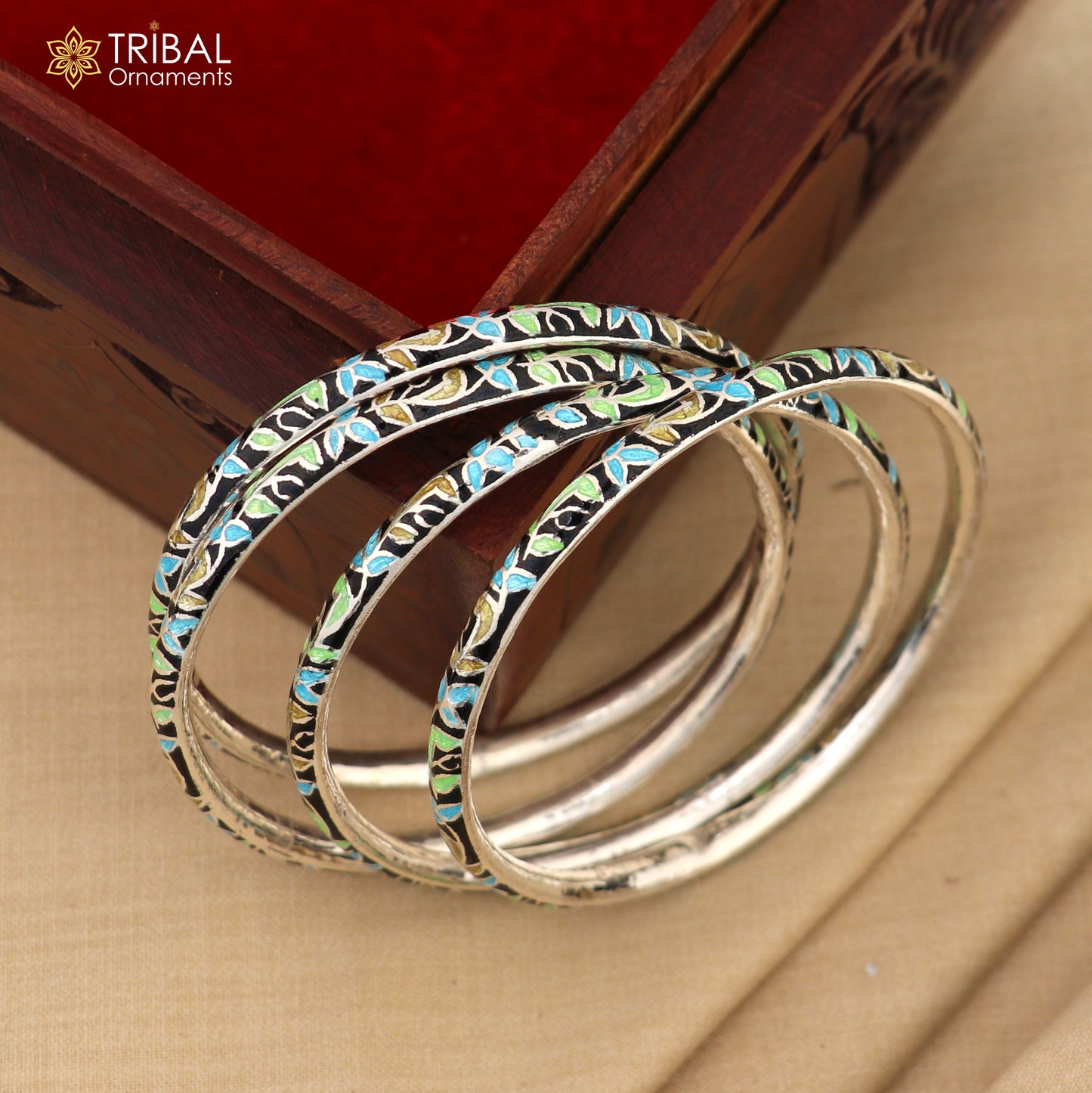 925 sterling silver handcrafted color enamel bangles bracelet, best brides jewelry vintage antique style wrist jewelry  nba444