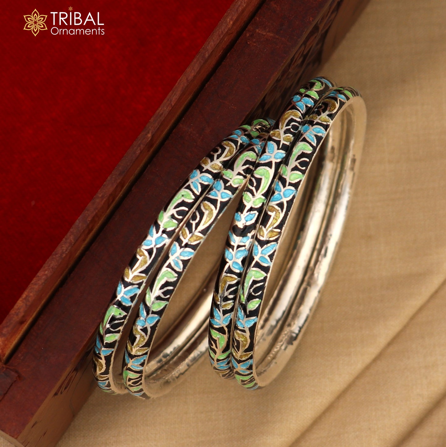925 sterling silver handcrafted color enamel bangles bracelet, best brides jewelry vintage antique style wrist jewelry  nba444