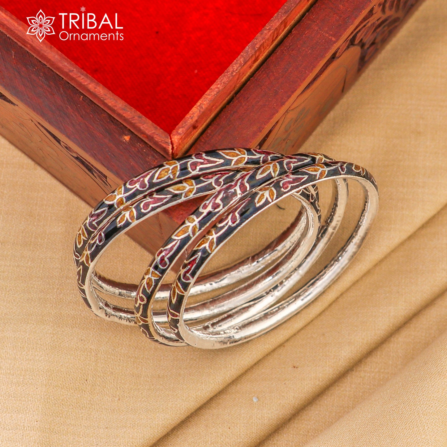 925 sterling silver handcrafted color enamel bangles bracelet, best brides jewelry vintage antique style wrist jewelry nba445