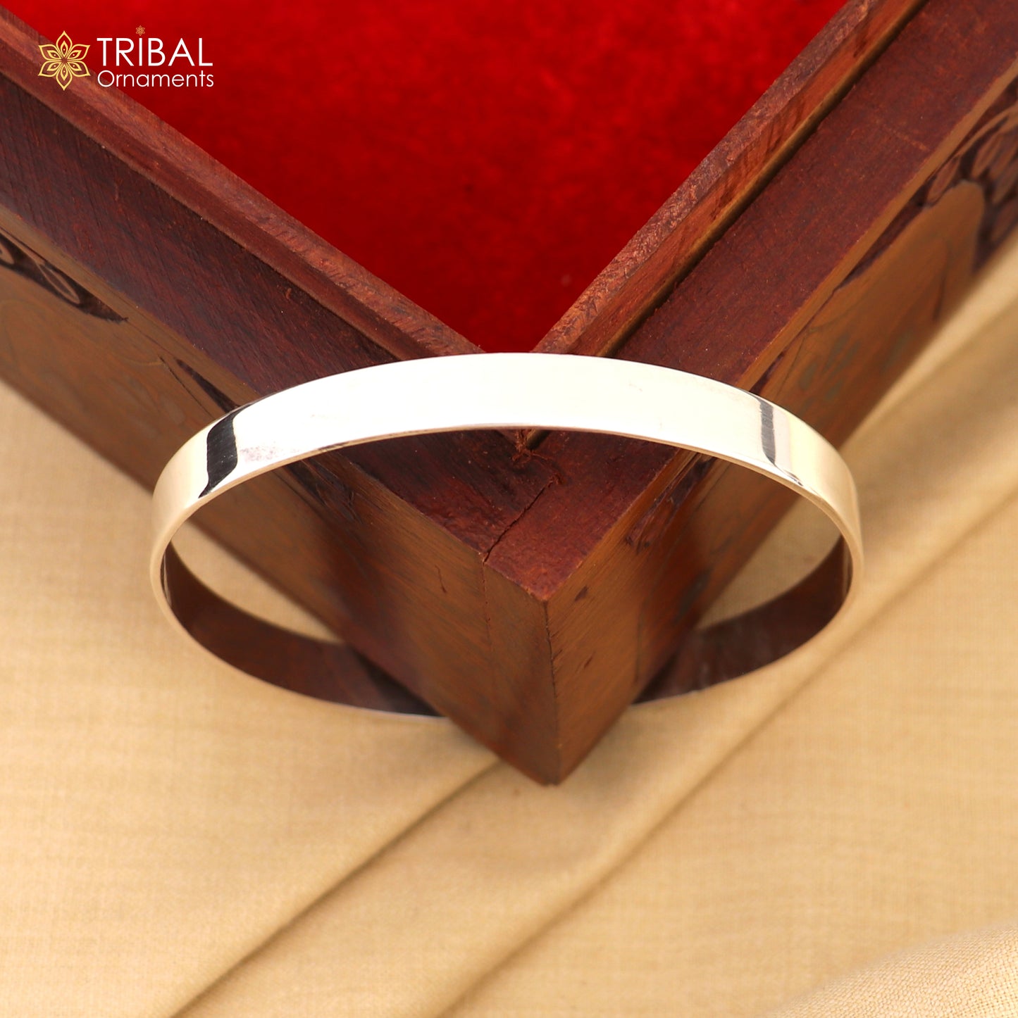 925 Sterling silver customized plain bangle kada tribal jewelry nsk943