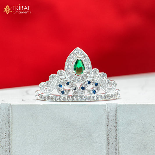 925 sterling silver handmade lord baby Krishna Mukut, amazing Laddu Gopala, crawling Krishna crown head jewelry sm29 - TRIBAL ORNAMENTS