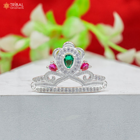 925 sterling silver handmade lord baby Krishna Mukut, amazing Laddu Gopala, crawling Krishna crown head jewelry sm30 - TRIBAL ORNAMENTS