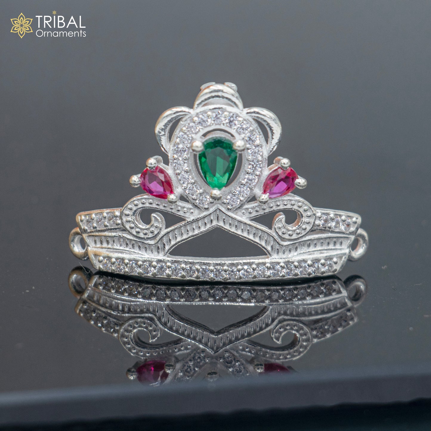 925 sterling silver handmade lord baby Krishna Mukut, amazing Laddu Gopala, crawling Krishna crown head jewelry sm30 - TRIBAL ORNAMENTS
