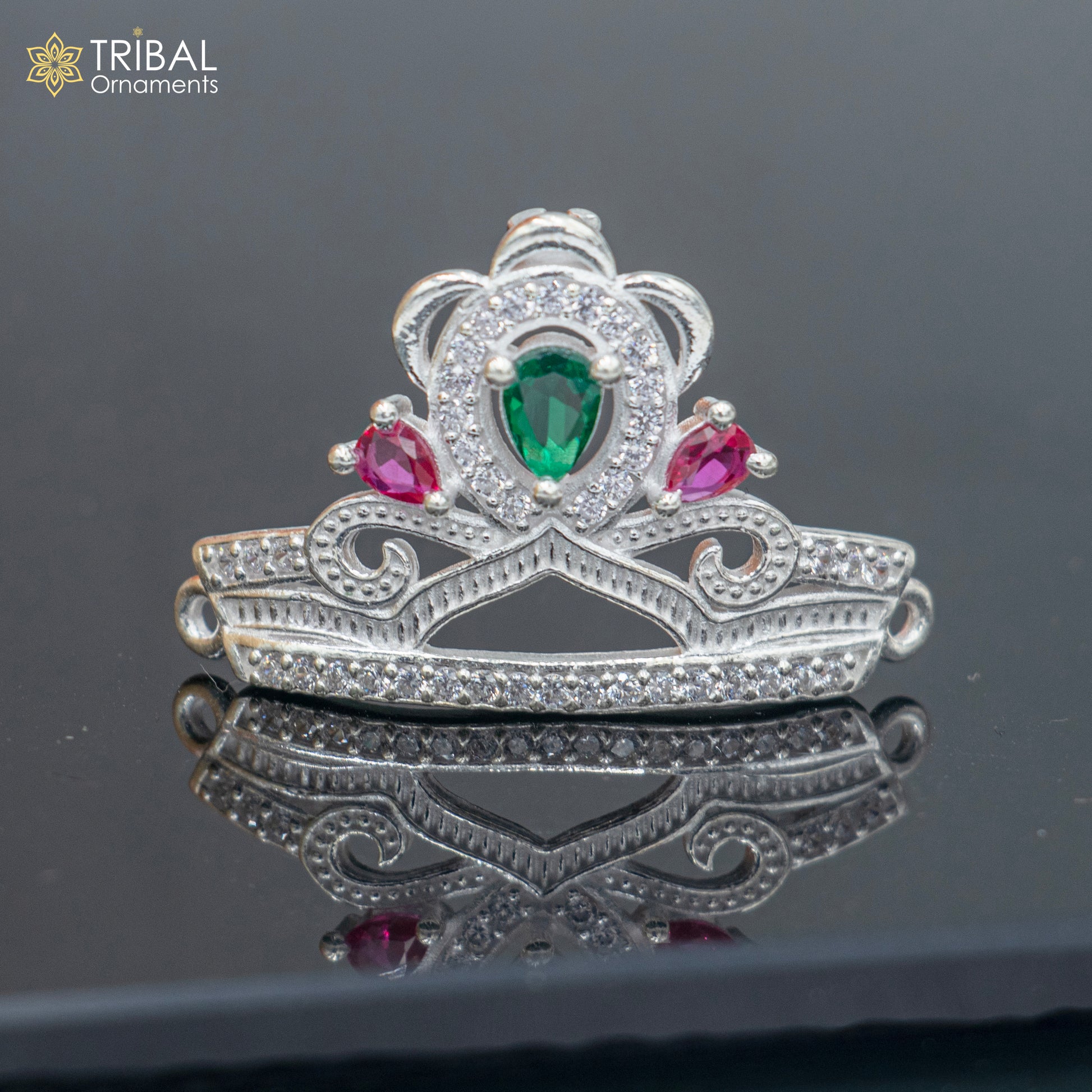 925 sterling silver handmade lord baby Krishna Mukut, amazing Laddu Gopala, crawling Krishna crown head jewelry sm30 - TRIBAL ORNAMENTS