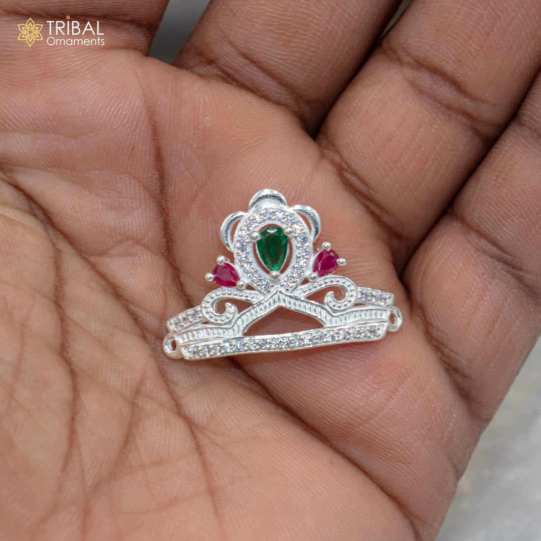 925 sterling silver handmade lord baby Krishna Mukut, amazing Laddu Gopala, crawling Krishna crown head jewelry sm30 - TRIBAL ORNAMENTS