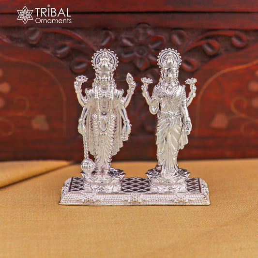 925 Sterling silver Idols Lord Laxmi Narayan Statue figurine, puja articles decorative gift art830