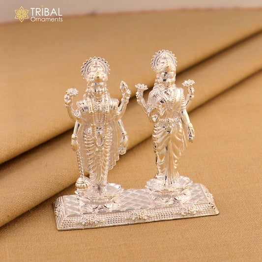 925 Sterling silver Idols Lord Laxmi Narayan Statue figurine, puja articles decorative gift art830