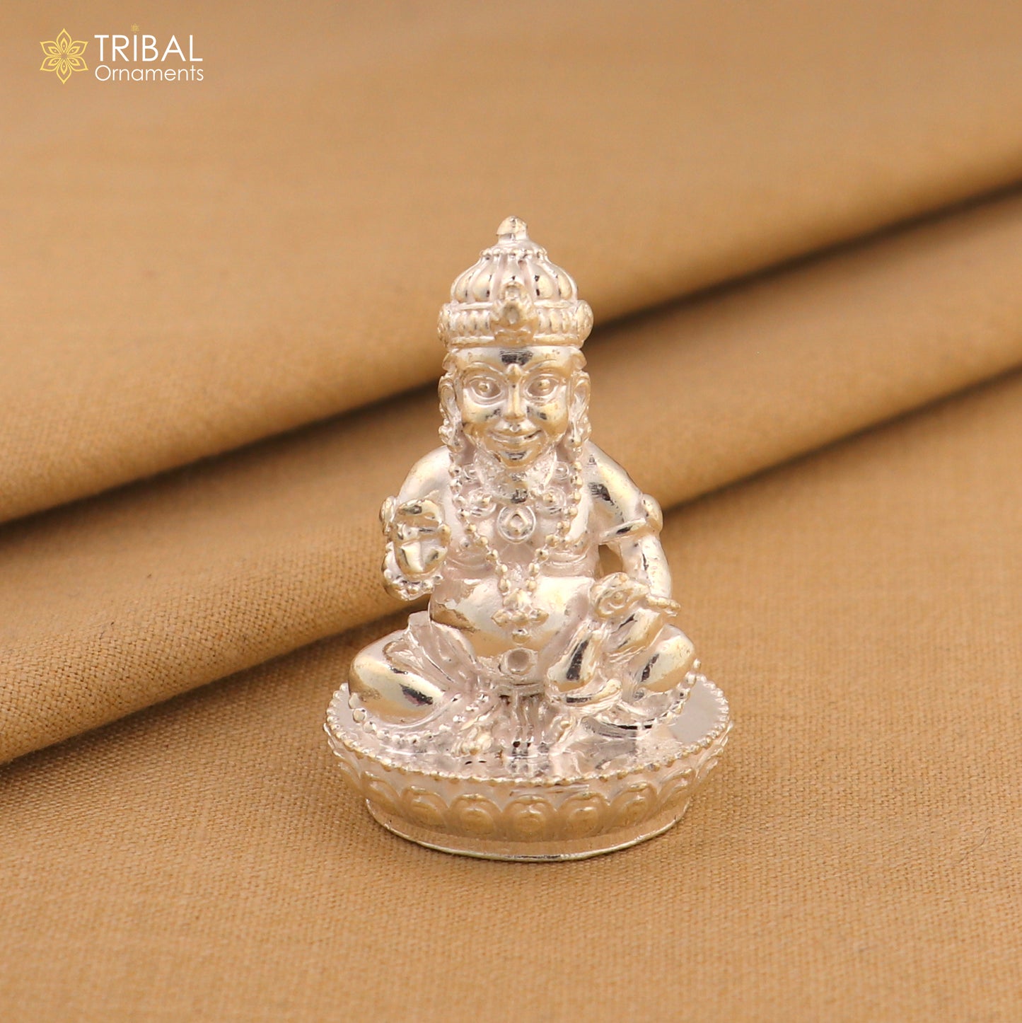 925 Sterling silver Kuber Idol Wealth God Murti Statue figurine, puja articles art831
