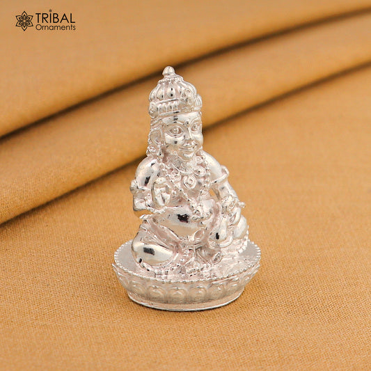 925 Sterling silver Kuber Idol Wealth God Murti Statue figurine, puja articles art831