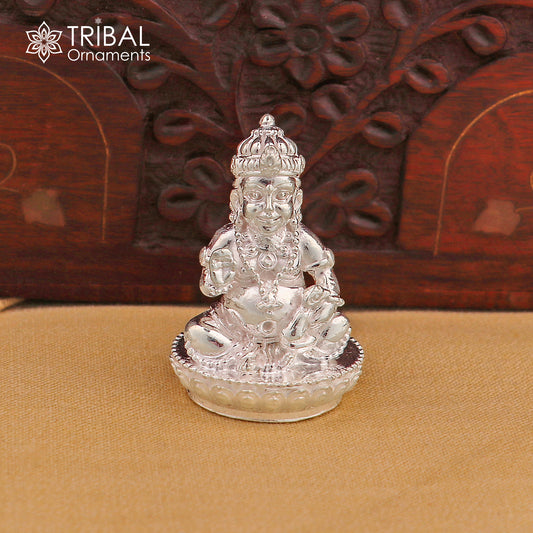 925 Sterling silver Kuber Idol Wealth God Murti Statue figurine, puja articles art831