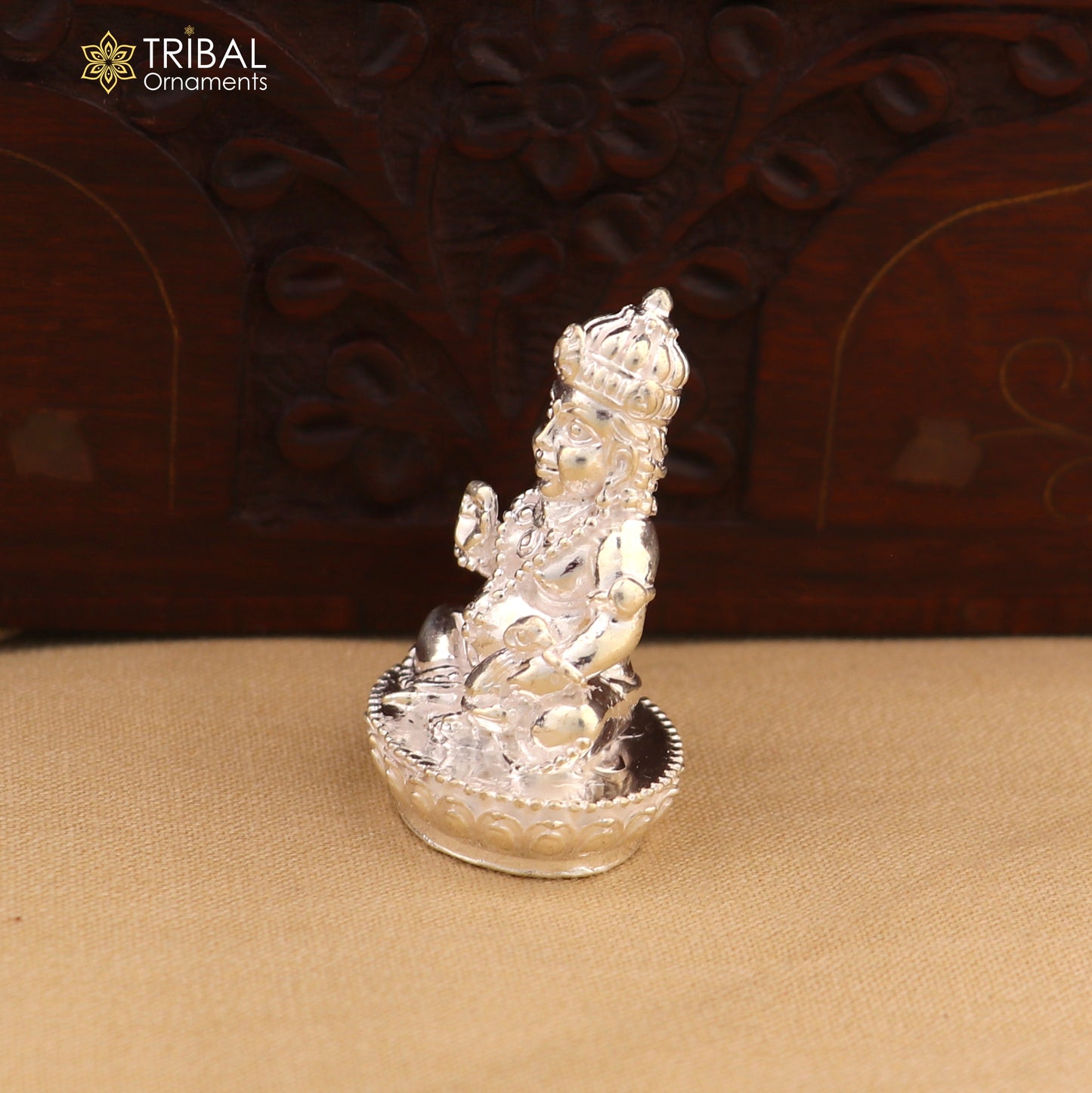 925 Sterling silver Kuber Idol Wealth God Murti Statue figurine, puja articles art831